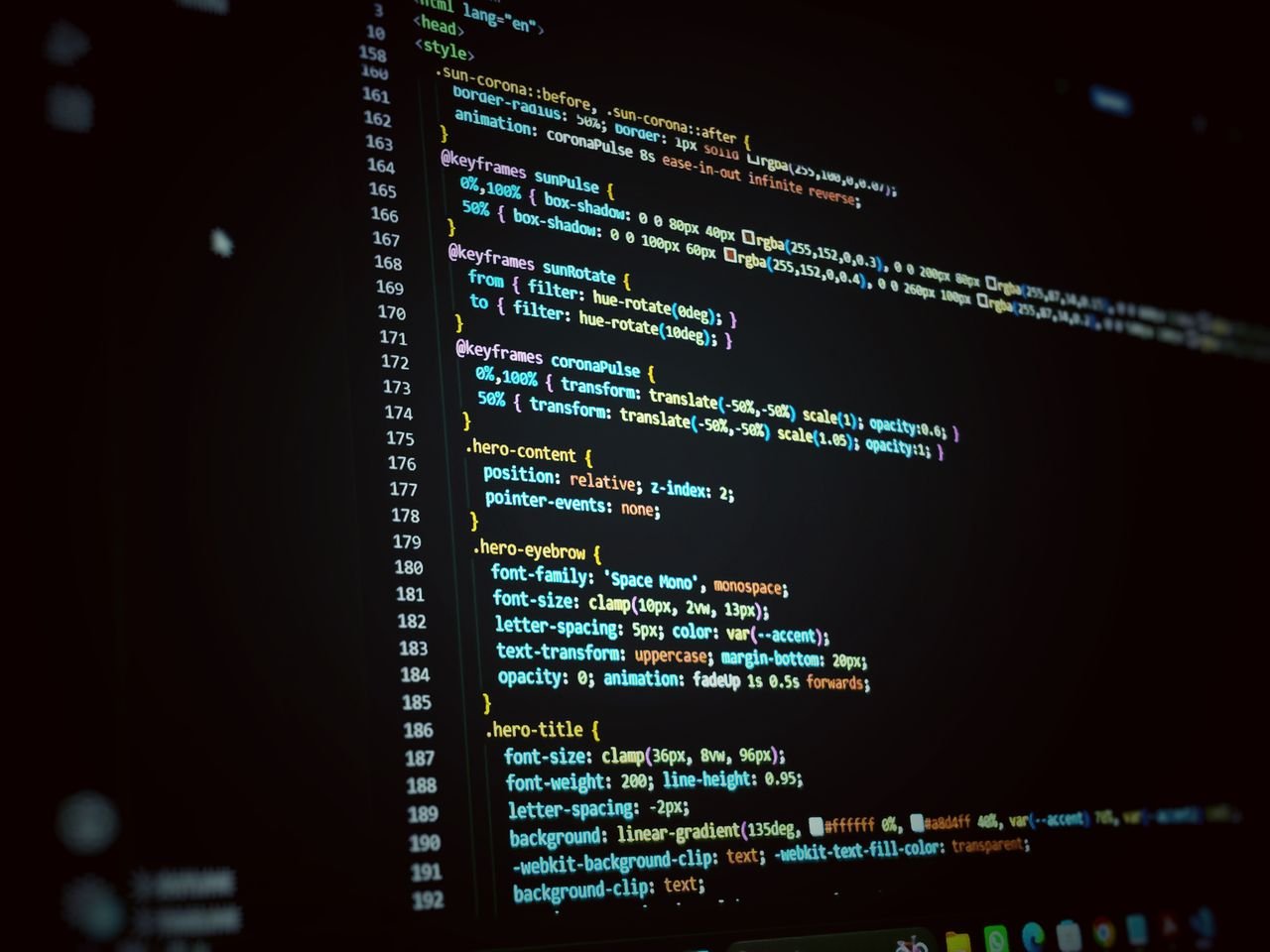 Close-up of a colorful code snippet on a computer screen, highlighting programming concepts.